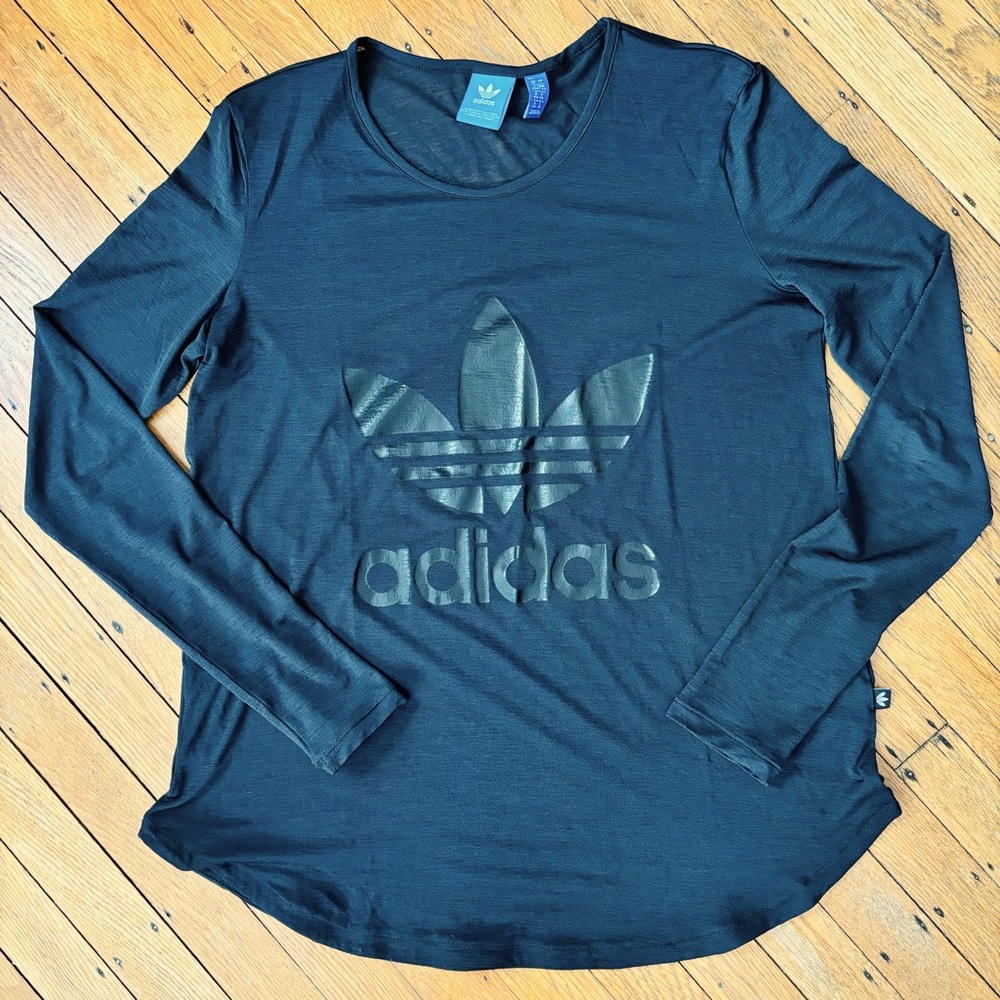 Sheer Black adidas Long Sleeve Top
